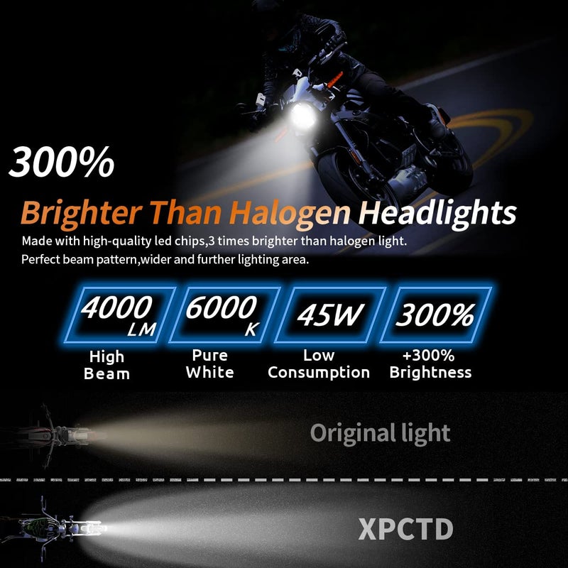 XPCTD 7 Inch LED Headlight With Mounting Bracket For Touring Street Glide Road King Ultra Classic Electra Glide Fat Boy Tri Cvo Heritage Softail Slim (Single 7 Inch LED Headlight Black-No Halo) - Image 3